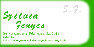 szilvia fenyes business card